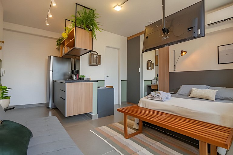 Studio Jardins I Varanda e Home Office