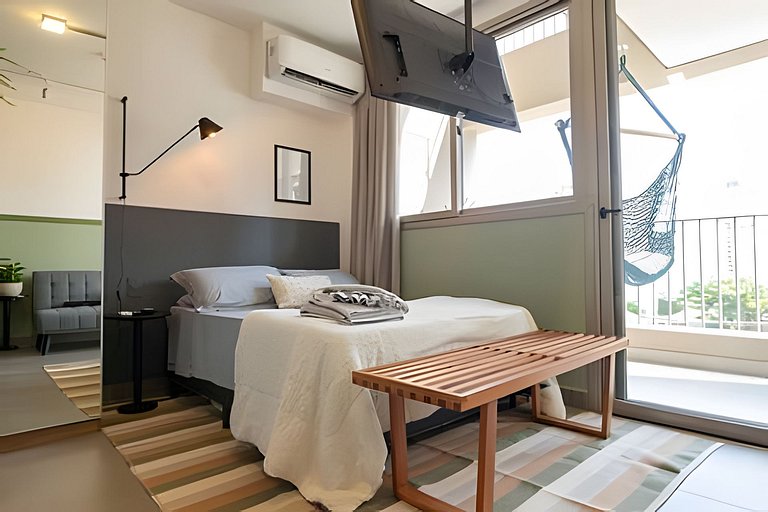 Studio Jardins I Varanda e Home Office