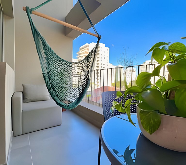 Studio Jardins I Varanda e Home Office